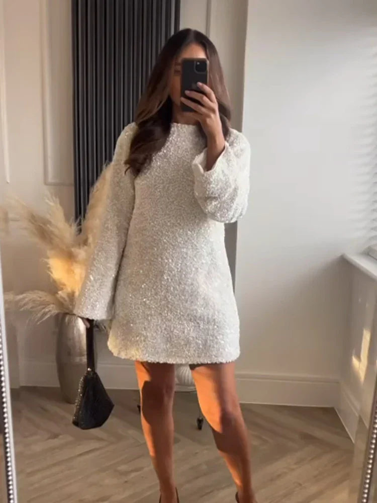 Michelle – Back Bow Textured Dress
